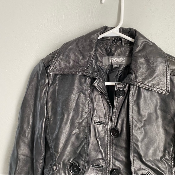 KENNETH COLE 100% Genuine Leather Black Jacket - Picture 3 of 11